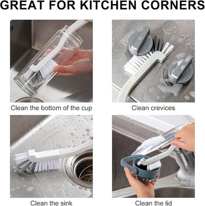 Kitchen Scrub Brush Edge Corner Cleaning Brush Hard Bristle Cleaning Supplies for Kitchen, Bathroom, Corner, Grout, Sink, Cup, Teapot, Bottle, Blender