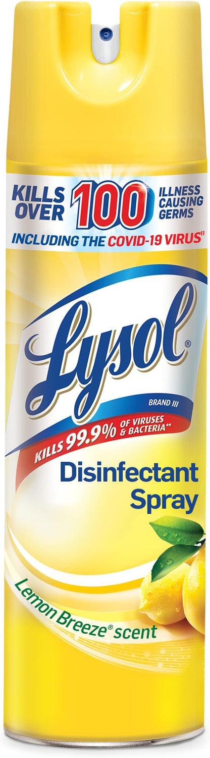 Lysol Disinfectant Spray, Lemon Breeze, 19oz, Clear