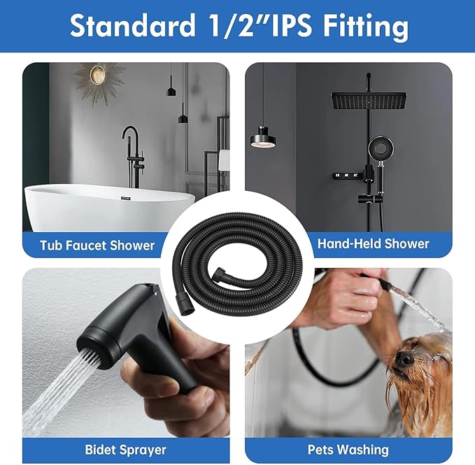 RUMOSE 70 inches Shower Hose Extra Long Stainless Steel Shower Tube Attachment Flexible Handheld Shower Sprayer Hose, Oil Rubbed Bronze