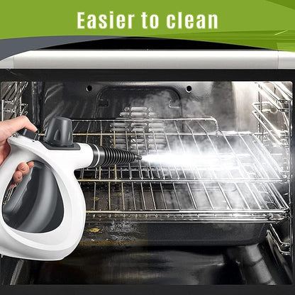 Pressurized Handheld Multi-Surface Natural Steam Cleaner with 12 pcs Accessories, Multi-Purpose Steamer for Home Use, Steamer for Cleaning Floor, Upholstery, Grout and Car (Grey) (Grey)