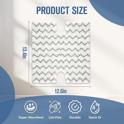 8 Pack Steam Mop Replacement Pads Compatible with Shark Genius Steam Mop S5003D S5002Q S5004 S6001W S6001WM S6002 & Lift-Away Pro Steam Mop S3973 S3973D S3973WM, Washable Microfiber Mop Pads Reusable
