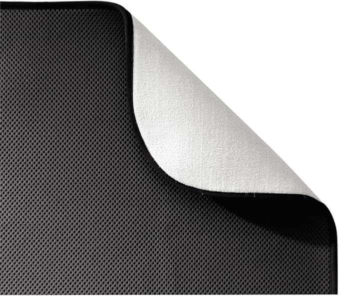 iDesign iDry Fabric Mini Kitchen Countertop Absorbent Dish Drying Mat , 18" x 9" - Black