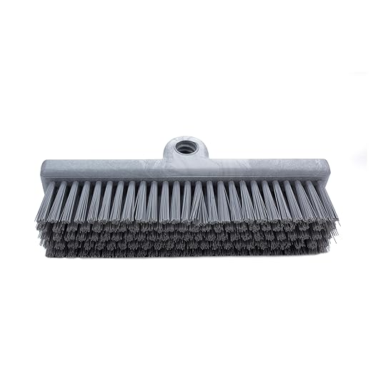 SPARTA 40423EC23 Plastic Floor Scrub Brush, Wall Brush, Equipment Brush With Nonabsorbent Bristles For Industrial Kitchens, Hospitals, Commercial Cleaning, 10 Inches, Gray