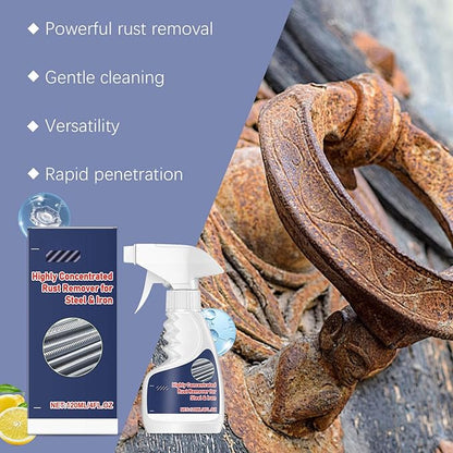 120ml Highly Concentrated Rust Remover for Steel & Iron – Fast-Acting Rust Remover Spray for Tools, Kitchen Utensils, Bathroom Hardware, Multi-Scene Rust Stain Remover (2pack)