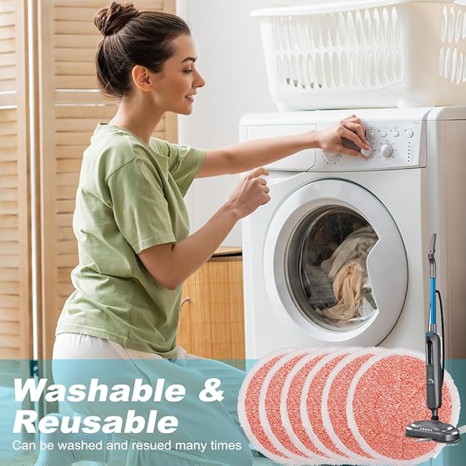 Sgizoku 3897A Steam Mop Pads for Bissell SpinWave SmartSteam Scrubbing Steam Mop - Replacement Rotating Mop Head Fit 3897A 3712 3712W, Model No 1641112-6 Pack