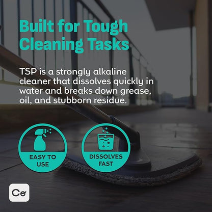 Trisodium Phosphate - TSP Cleaner (4 Oz) Heavy-Duty Cleaner & Degreaser for Walls, Floors & Outdoor Surfaces | Removes Grease, Dirt & Stains | Ideal for Home & Industrial Use
