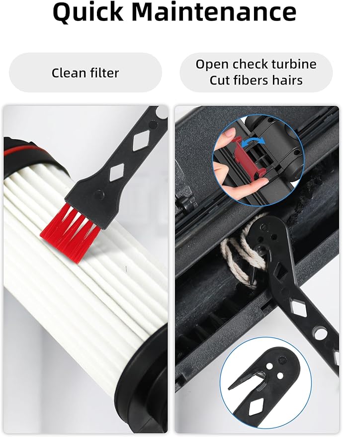 Turbo Brush Vacuum Head Attachment for Miele Vacuums, Black Turbine Floorhead with Roller Bristles for Pet Hair, Carpet, Rug, Hard Floor Cleaning