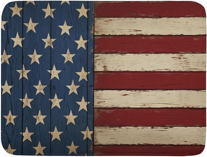 America Flag Star Stripes 4th of July Dish Drying Mat For Kitchen Counter Rustic Patriotic Independence Day Microfiber Absorbent Drying Mats Reversible Kitchen Countertop Drainer Pad 18x24 Inch