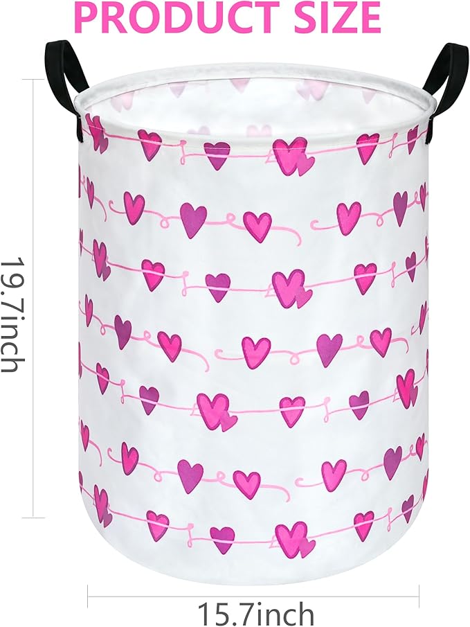 Round Laundry Hamper Storage Basket Bins Clothes Nursery Hamper for Home, Gift Storage Bins with Handles
