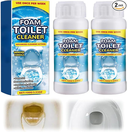 2Pcs Foam Toilet Cleaner, 2025 Upgrade Powerful Toilet Bowl Cleaner, Advanced Home Bathroom Cleaning Solution, Bowl Cleaners for Toilets Squatting Pans, Deep Cleaning