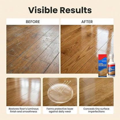 floor restore eez for wood floors & floor restore, High Solid Floor Shine Restoring Cleaner, Protective Coating Helps Conceal Small Scratches, Quick-Dry Floor Polish for Hardwood