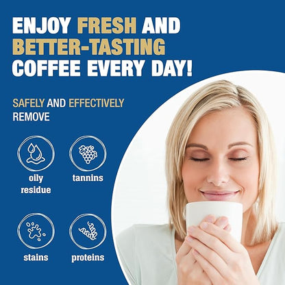 Bar Keepers Friend Coffee Maker Cleaner (2 x 12 oz) Removes Stains & Oily Residue from Espresso Machines, Carafes, Thermos, Drip Coffee Pots, Single-Cup Coffee Makers & More