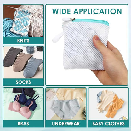 Cabilock 8 Pack Mini Mesh Laundry Bags for Delicates, 4.7" Small Washing Bag with Premium Zipper, Fine Mesh Wash Holders for Lingerie, Socks, Underwear, Jewelry, Reusable Travel Laundry Organizer