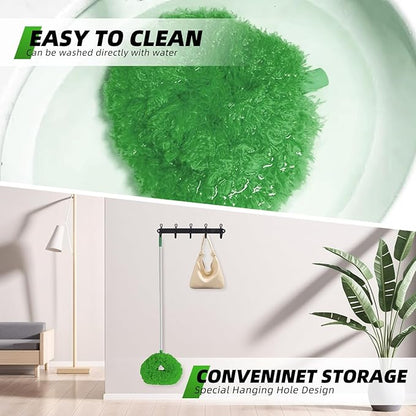 DRQ Ceiling Fan Cleaner Duster, 2 Pack Reusable Microfiber Duster with Extension Pole, 13 to 50 Inch Fan Blade Cleaner, Removable Dusters for Cleaning Walls Bookshelves Door Window Top (Green)
