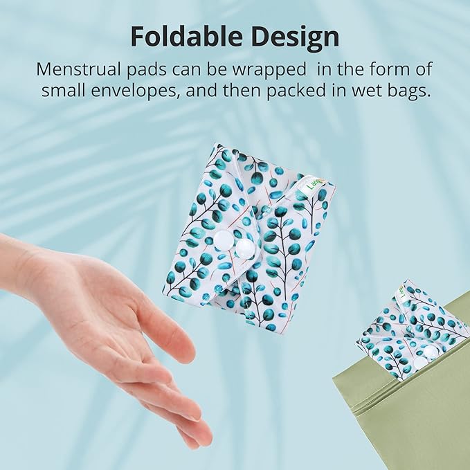7pcs Set 1 pc Mini Wet Bag +6pcs Absorbent Reusable Sanitary Pads/Washable Cloth Menstrual Pads(Autumn,L)…