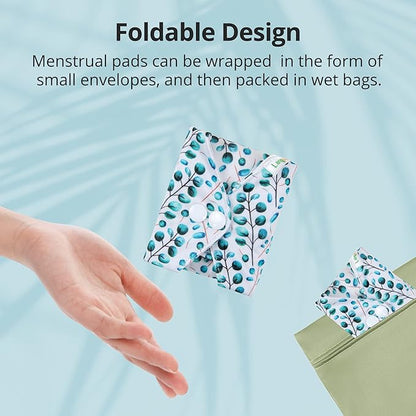 7pcs Set 1 pc Mini Wet Bag +6pcs Absorbent Reusable Sanitary Pads/Washable Cloth Menstrual Pads(Autumn,L)…