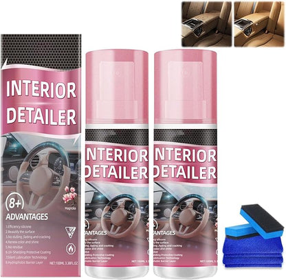 2PCS Polishing Cleaner Car Interior, 2026 Car Interior Cleaner Spray, 100ml Multi-Surface Car Interior Detailing Cleaner Suitable for Cleaning Rubber, Plastic, and Leather Surfaces Inside Vehicles