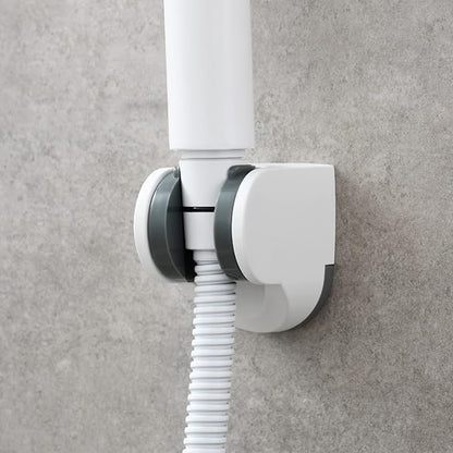 Tecmolog White Shower Bracket Wall Mount Plastic Shower Head Holder for Hand Held, ST01W