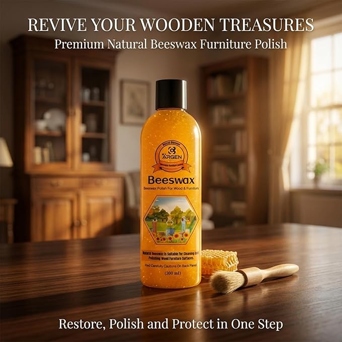 CARGEN Beeswax Furniture Wood Polish - Wood Seasoning Beeswax Oil for Wood Natural Wood Polish and Conditioner Restore A Finish 300ML.