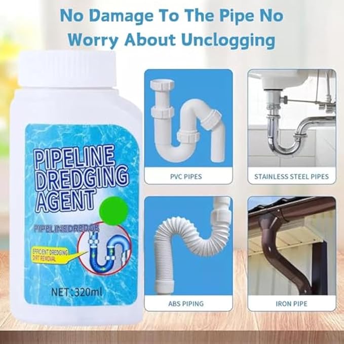 Powerful Pipe Dredging Agent, 350ML Pipeline Dredging Agent, Sink And Drain Cleaner, Kitchen Sink Drain Cleaner for Kitchen, Bathroom (3)