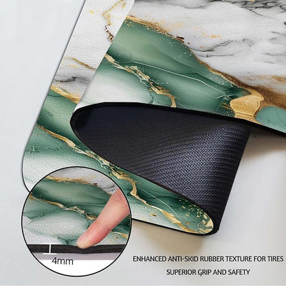 MCALK Marble Green Dish Drying Mat for Kitchen Counter, Luxurious Marble Texture Dish Drying Pad with Anti-Slip Rubber Base, Absorbent Kitchen Sink Mat with Modern Art Decor (1 pc 18" x 16")
