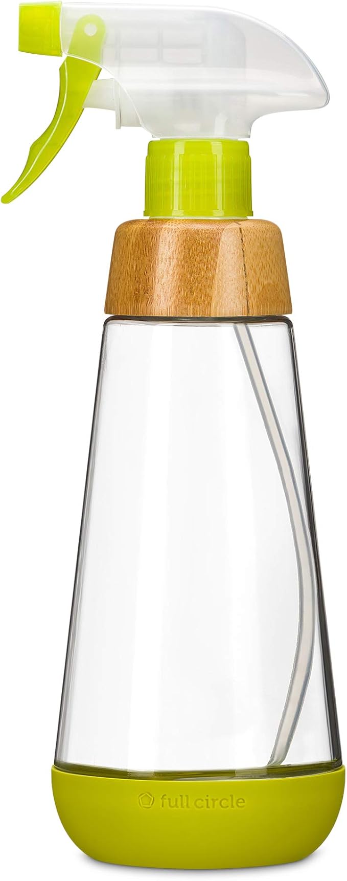 Full Circle Bottle Service - Sustainable Refillable Glass Spray Bottle for Cleaning - Versatile Stream & Mist Options, Bamboo, Silicone Protection Boot - Ideal for Kitchen, Plant, Hair & Beauty
