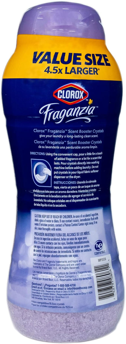 Clorox Fraganzia Laundry Scent Booster Crystals, In-Wash Fragrance Beads for Fresh-Smelling Clothes & Linens, Safe for All Fabrics & Colors, Easy-Pour Bottle, Dreamy Jasmine Scent, 70 Oz