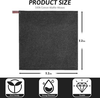 Nialnant 6 Pack Kitchen Towels, 100% Cotton Dish Cloth for Washing Dishes, Absorbent Quick Drying Dish Rags, Multipurpose Cleaning Rags-12x12 Inches