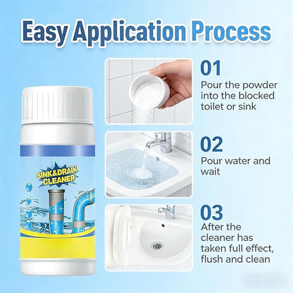 2026 New Sink Drain Cleaner, Wild Sink and Drain Cleaner, Powerful Pipe Dredging Agent for Kitchen Toilet Sink Plumbing (3pcs)