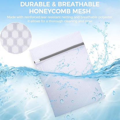 BAGAIL Laundry Bags Mesh Wash Bag for Intimates Lingerie and Delicates,3Pcs(Honeycomb, 1S, 1M, 1L)