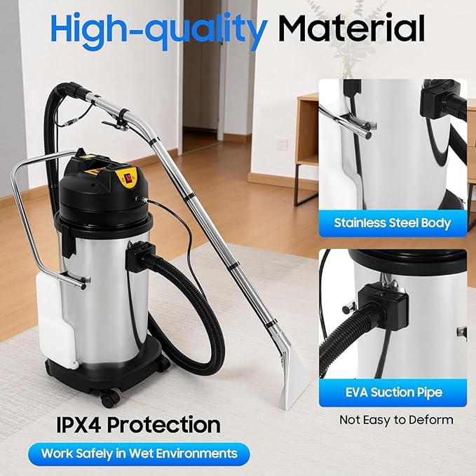 Commercial Carpet Cleaning Machine, 1000W 110V 40L/11Gal Professional Commercial 3 in 1 Carpet Spraying Floor Brush Cleaner Extractor Vacuum Washing Machine Portable Carpet Cleaner (40L)