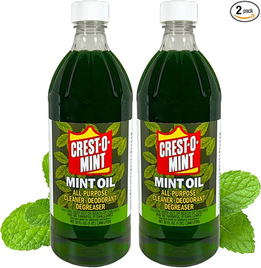 Crest-O-Mint Oil Multipurpose Cleaner & Degreaser, Simple All-Purpose Household Cleaner & Deodorizer, Natural Wintergreen Mint Scent, Made in USA (2, 32 fl oz)