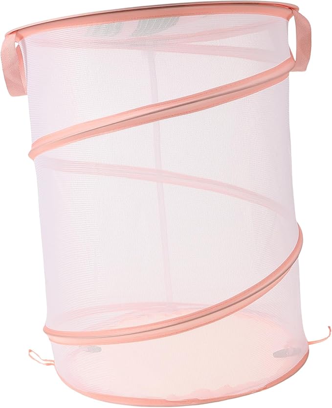 Zerodeko Foldable Mesh Laundry Hamper with Handles Space-saving Large Clothes Basket for Stuffed Animals Storage Portable Organizer for Dorm Apartment and Utility Use