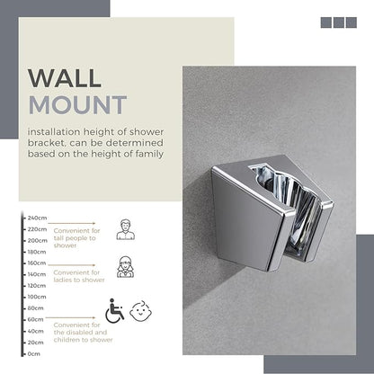 Hand Shower Bracket with Two Slot, Aomasi Bathroom Shower Head Hose Hanger Sprayer Handle Holder Wall Mount Chrome