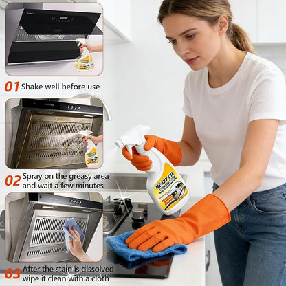 Kitchen Heavy Oil Cleaner Stain, Heavy Oil Stain Cleaner Kitchen, 300ml Multi-Purpose Cleaner - Clean Up Kitchen Oil Stains Spray, Heavy Oil Cleaner Stain for Household, Oven, Stove, Range Hood