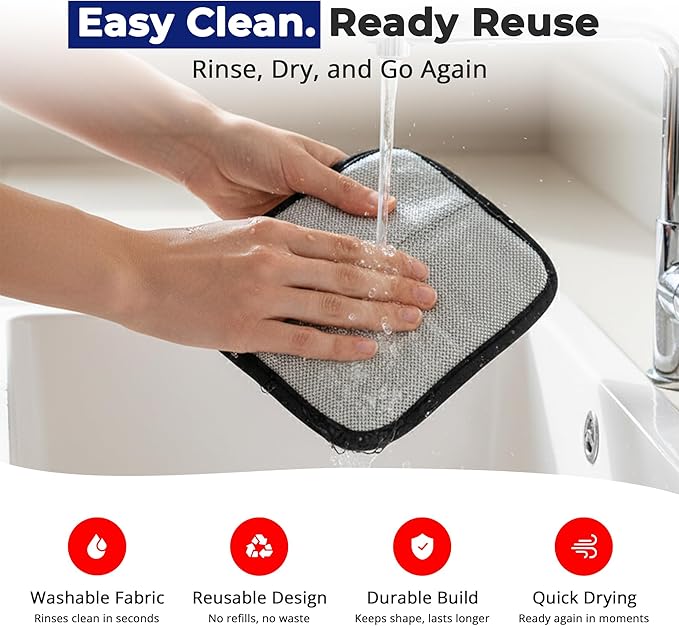 Electrostatic pet Hair Removal Glove, Reusable the Magic Brush pet Hair Remover, pet Glove Set for Furniture, Clothing, Car Seats, Reusable 2-in-1 Design, 1 Pack