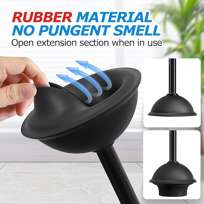 2Pack 2 in 1 Toilet Brush and Plunger Set,Toilet Bowl Brush Plunger Set,Toilet Brush Plunger Combo,Cleaning Brush,Cleaning Supplies,Groove Gap Brush,Bathroom Cleaning Tools