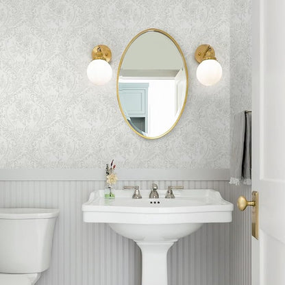 Ismoon Floral Peel and Stick Wallpaper Grey Contact Paper Boho Watercolor Damask Wallpaper Vintage Textured Removable Self Adhesive Vinyl Wall Paper Renter Friendly, 17.3inX49ft
