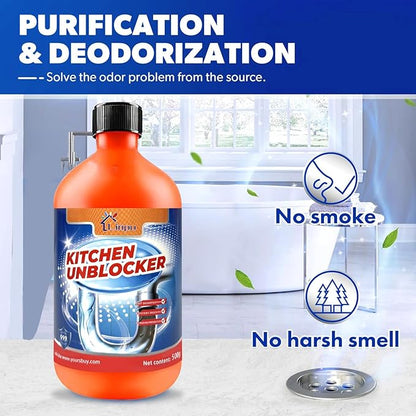 Liapu Liquid Plumber Drain Cleaner, Drain Clog Remover, Kitchen Strength Hair Eliminator Gel Clog Remover Bathroom Cleaning Supplies for All Septic Systems And Pipes, 16 Ounce