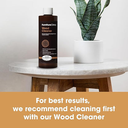 Furniture Clinic Wood Wax & Polish – Natural Beeswax & Orange Oil Wood Conditioner – Restores Shine to Furniture, Tables & Kitchen Cabinets – Safe for All Finished & Unfinished Wood – 8.5oz
