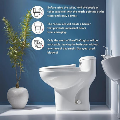 FreeCo Before-You-Go Toilet Spray | Stops Odor Before It Begins with Essential Oils | Ideal for Home, Office & Travel | Variety 3-Pack (2 fl oz Each): 1 Citrus, 1 Lavender, 1 Spice