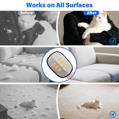 Pet-Hair-Removal-Glove 2PCS Cat & Dog Hair Remover Mitt for Couch, Furniture,Carpet,Car Seat Double-Sided-Pet-Grooming-Mitt Electrostatic-Remover-Fur-Cleaning-Glove Reusable Dog & Cat Deshedding Tool