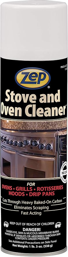 Zep Heavy-Duty Foaming Oven and Stove Cleaner - 19 oz (Case of 12) 27101 - Commercial Strength, Clings to sides, Hoods, and Racks