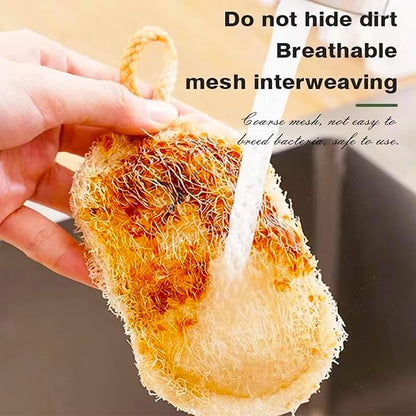 8 Pcs Natural Loofah Dishwashing Sponge Loofah Dish Towel Sponges with Hanging Loop for Kitchen Cleaning Dishes Natural Dish Scrubber