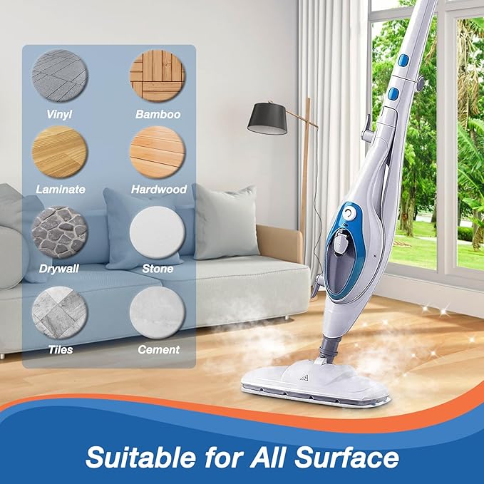 8 Pack Steam Mop Replacement Pads Compatible with PurSteam Steam Mop Cleaner 10-in-1, 4 Upgraded Ultra Cleaning Pads and 4 Microfiber Steamer Washable Reusable Pads Replacement
