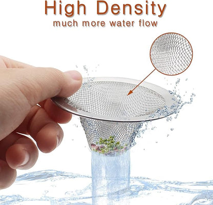 4pcs Heavy Duty Stainless Steel Slop Basket Filter Trap, 4.41" Top / 2.44" Mesh Metal Sink Strainer,Perfect for Kitchen Sink/Bathroom Bathtub Wash Basin Floor Drain Balcony Drain Hole,Utility…