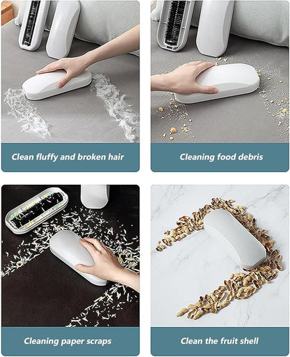 Crumb Sweeper Carpet Brush Carpet Sweeper 2PCS Handheld Rolling Ergonomic Pp Bristle Nutshell Crumb Brush Abs Cleaning Crumber for Table Bed Sofa Carpet