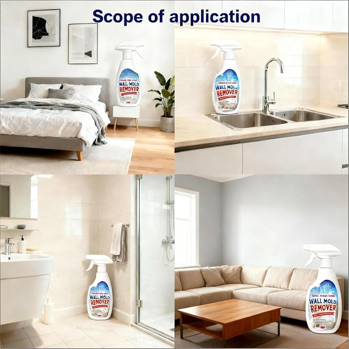 Highly Effective Removal Spray, Wall Cleaner for Painted Walls, Multi-Surface Cleaning Solution, Dust and Stain Remover for Wood, Tile, Fabric, Bathrooms, Kitchens (1Pc)