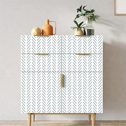 Orainege Green Peel and Stick Wallpaper Herringbone Contact Paper 17.7 in x 196.8 in Modern Geometric Removable Wallpaper Peel and Stick Green and White Chevron Decorative Self Adhesive Wall Paper
