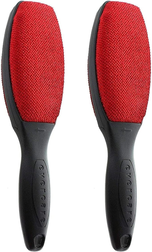 Evercare Magik Double-Sided Lint & Pet Hair Remover - Reusable Lint Cleaner Brush with Comfortable Black Handle - Ideal for Removing Dust, Fuzz, Fur from Clothes & Furniture (2-Piece)